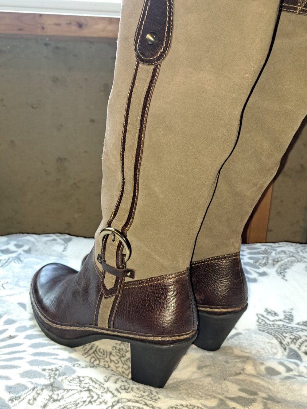 Naturalizer N5 Comfort Heeled Leather and Suede Boots 9M - Picture 5 of 11